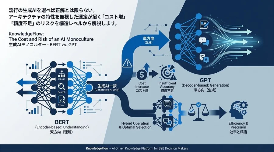 生成AI一択は危険？BERTとGPTの構造差から読み解くコストとリスクの正解