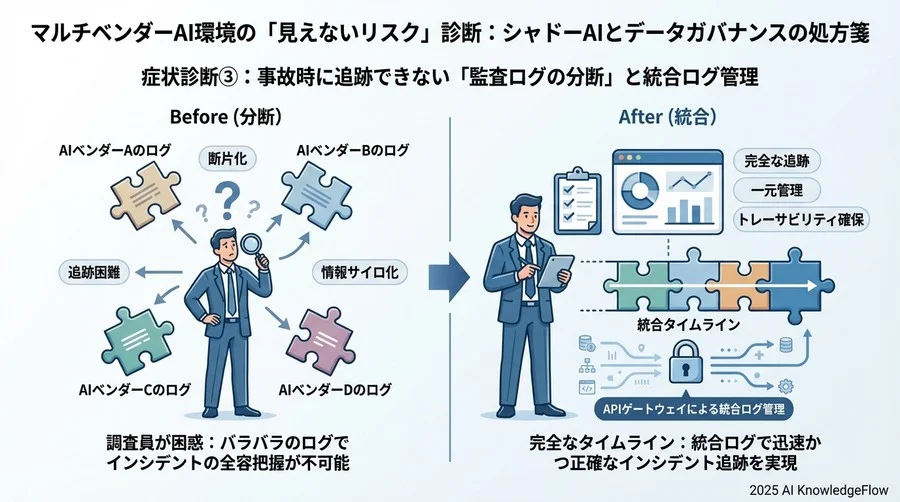 症状診断③：事故時に追跡できない「監査ログの分断」 - Section Image 3