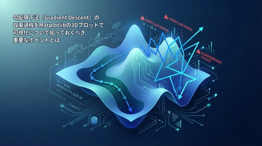 勾配降下法の「学習率」が失敗する理由を3D可視化で直感的に理解するPython実装術