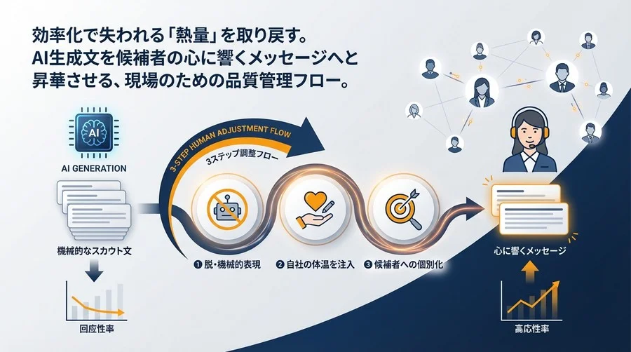 採用AIのスカウト文が「冷たい」理由と対策：返信率を劇的に変える人間ならではの最終調整フロー