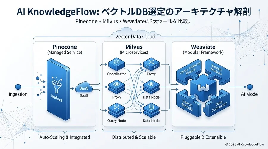 3大ベクトルDBのアーキテクチャ思想と「勝ち筋」の解剖 - Section Image