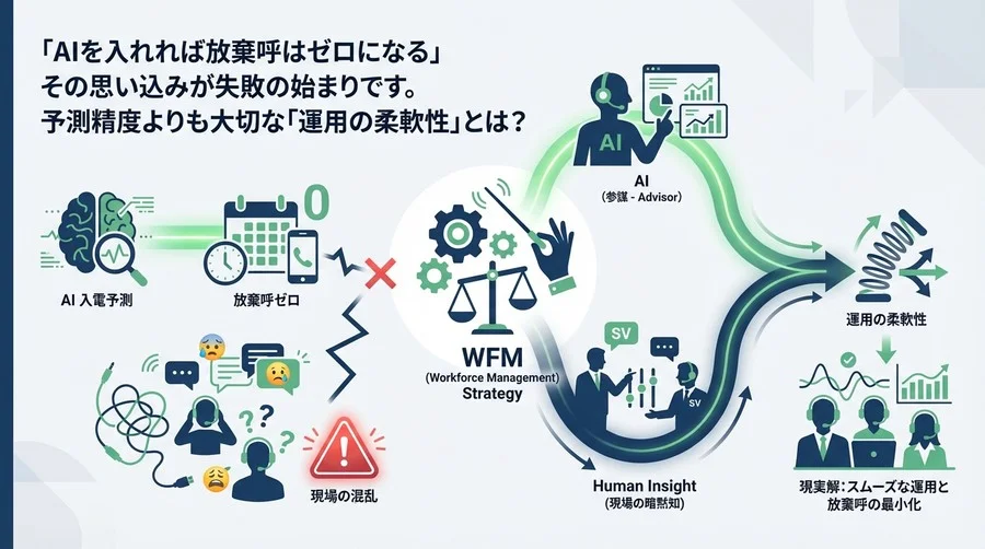 入電予測AIの精度が高くても現場が回らない理由とは？WFM視点で解く「放棄呼ゼロ」への現実解