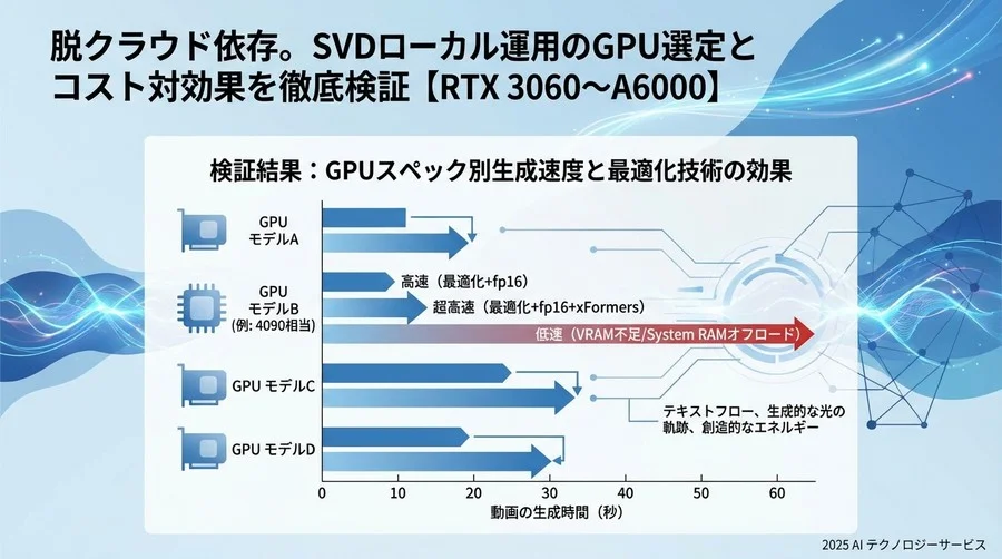 検証結果：GPUスペック別生成速度と最適化技術の効果 - Section Image