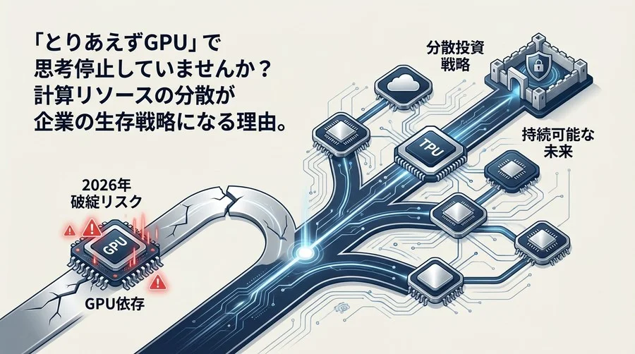 「とりあえずGPU」は2026年に破綻する？TPU分散投資がAI企業の生存戦略になる理由