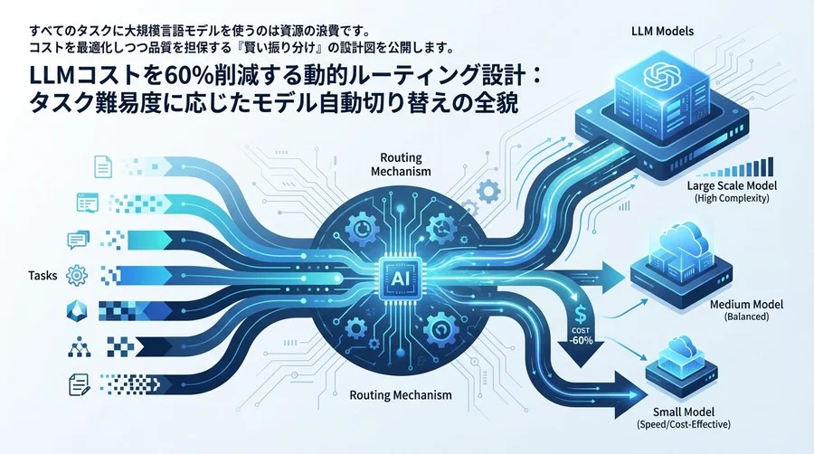 LLMコストを60%削減する動的ルーティング設計：タスク難易度に応じたモデル自動切り替えの全貌