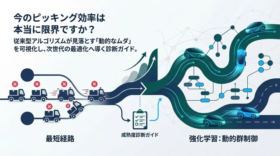 最短経路が渋滞を招く？物流ロボットの強化学習活用と現場成熟度診断ガイド