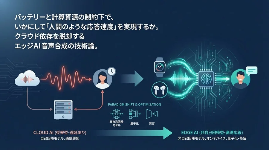 ウェアラブル端末の「会話」を加速するエッジAI音声合成：非自己回帰モデルによる遅延なき実装論