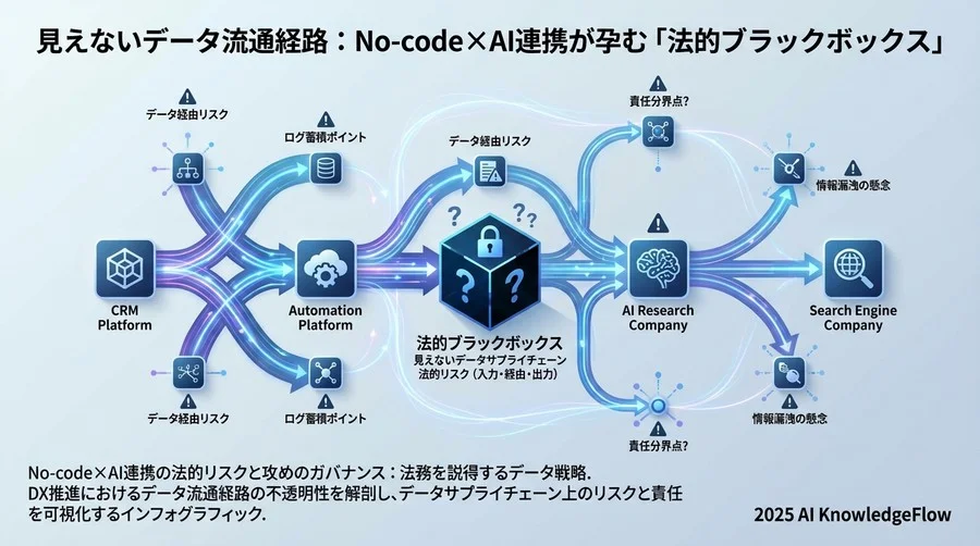 見えないデータ流通経路：No-code×AI連携が孕む「法的ブラックボックス」 - Section Image