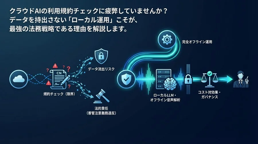 クラウドAIの規約チェックはもう限界。法務が選ぶべき「完全オフライン」という最終防衛線