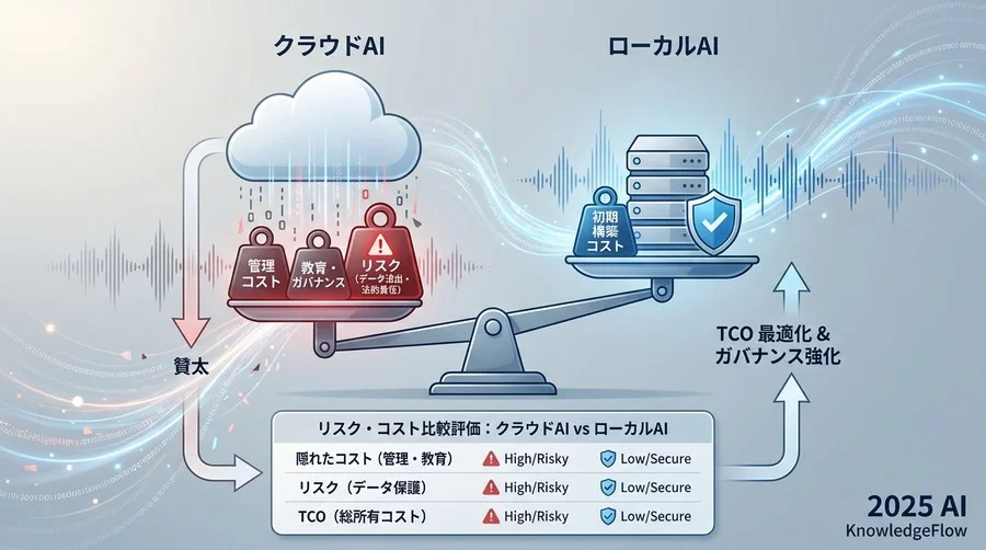リスク・コスト比較評価：クラウドAIの「管理コスト」vs ローカルAIの「構築コスト」 - Section Image
