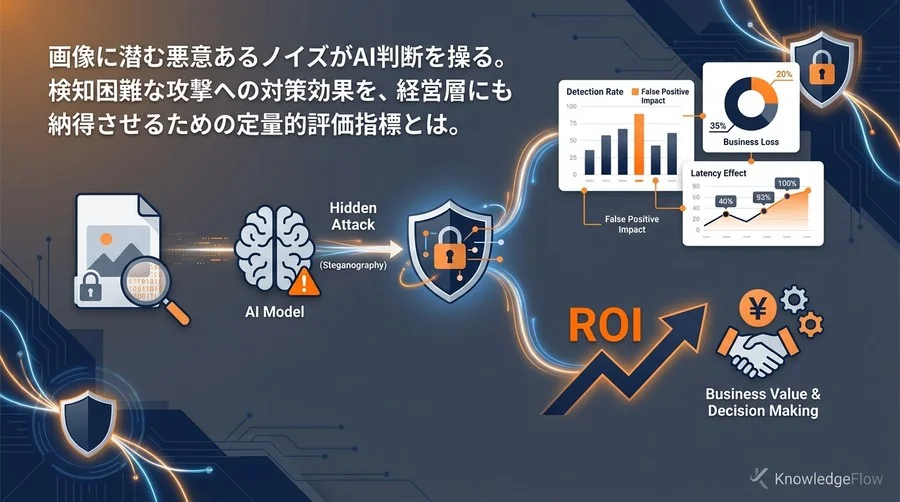 見えないAI攻撃を数値化する：ステガノグラフィ検知のROIと評価指標設計