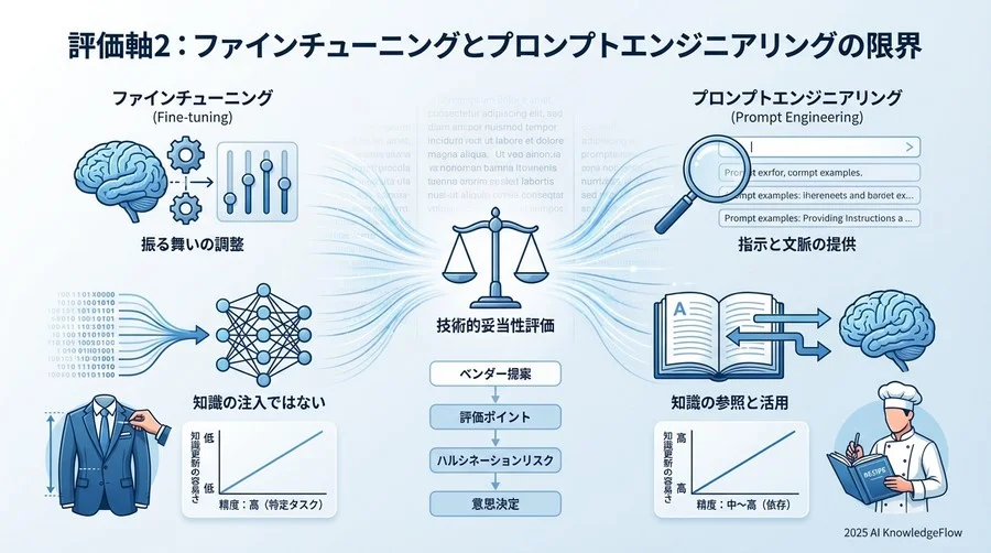 評価軸2：ファインチューニングとプロンプトエンジニアリングの限界 - Section Image