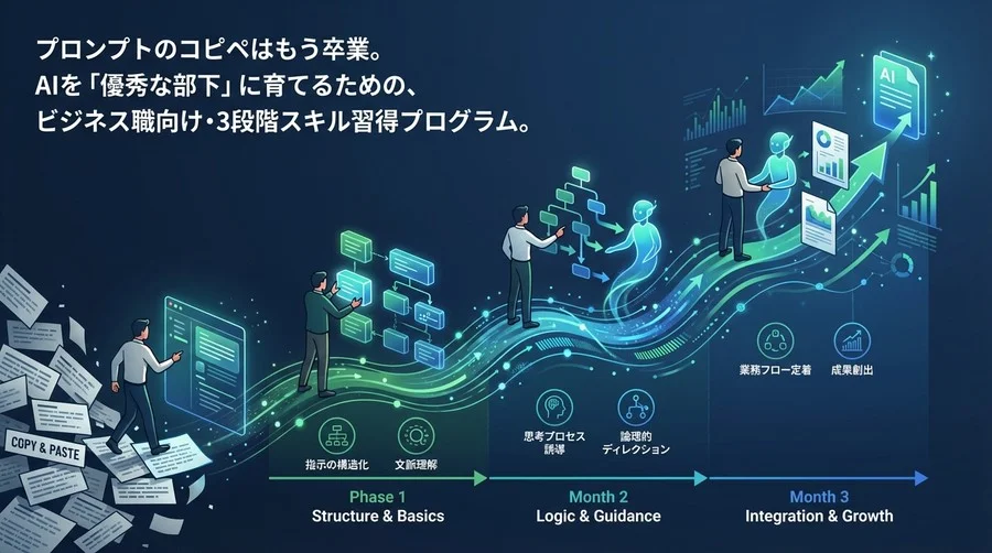 非エンジニアがAIを「優秀な部下」に育てる3ヶ月リスキリング計画：コピペ卒業のプロンプト習得ロードマップ