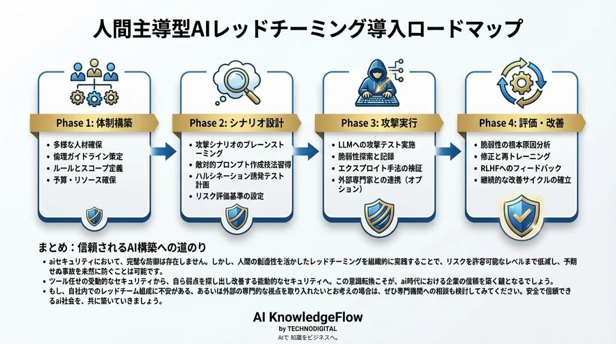 LLMレッドチーミング実践論：ツールが見逃す脆弱性を人間の創造性で暴き、強固なAI組織を作るプロセス - Conclusion Image