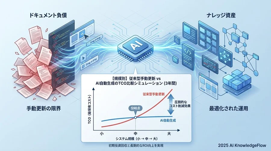 【規模別】従来型手動更新 vs AI自動生成のTCO比較シミュレーション - Section Image