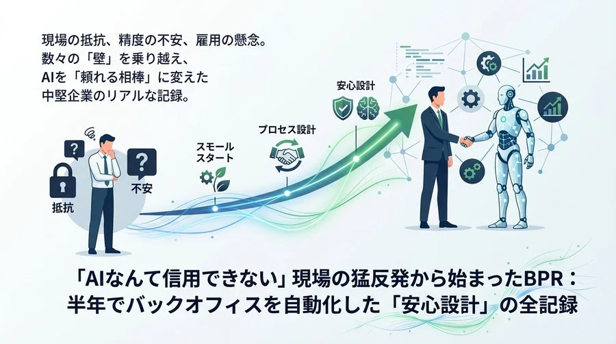 「AIなんて信用できない」現場の猛反発から始まったBPR：半年でバックオフィスを自動化した「安心設計」の全記録