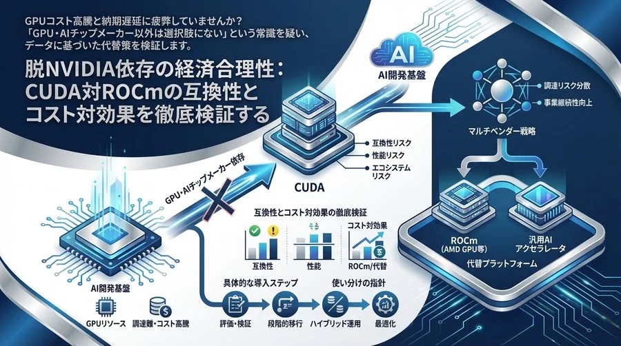 脱NVIDIA依存の経済合理性：CUDA対ROCmの互換性とコスト対効果を徹底検証する