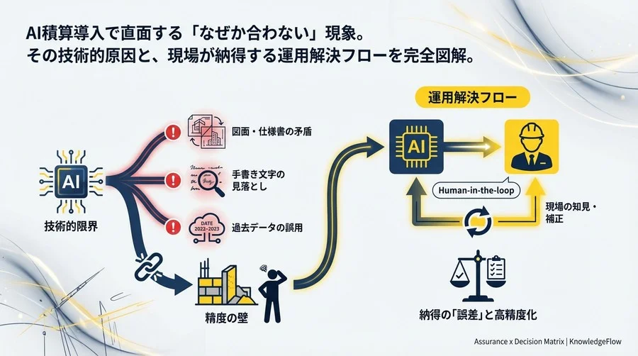 AI積算の精度不足に悩むあなたへ：図面・テキスト統合解析の技術的限界と、現場が納得する「誤差」対処法