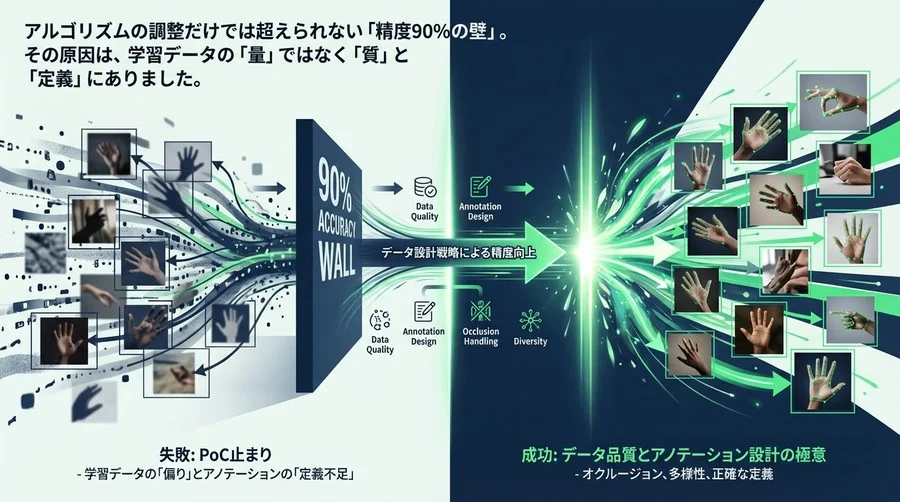 失敗から学ぶジェスチャー認識AI：精度90%の壁を突破する「データ品質」と「アノテーション設計」の極意