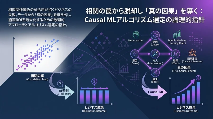 相関の罠から脱却し「真の因果」を導く：Causal MLアルゴリズム選定の論理的指針