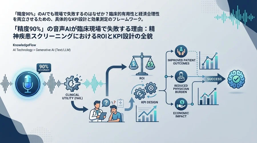 「精度90%」の音声AIが臨床現場で失敗する理由：精神疾患スクリーニングにおけるROIとKPI設計の全貌
