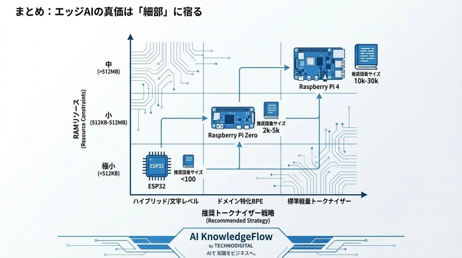エッジAIの推論遅延を断つ：トークナイザー軽量化と語彙圧縮の実装戦略 - Conclusion Image