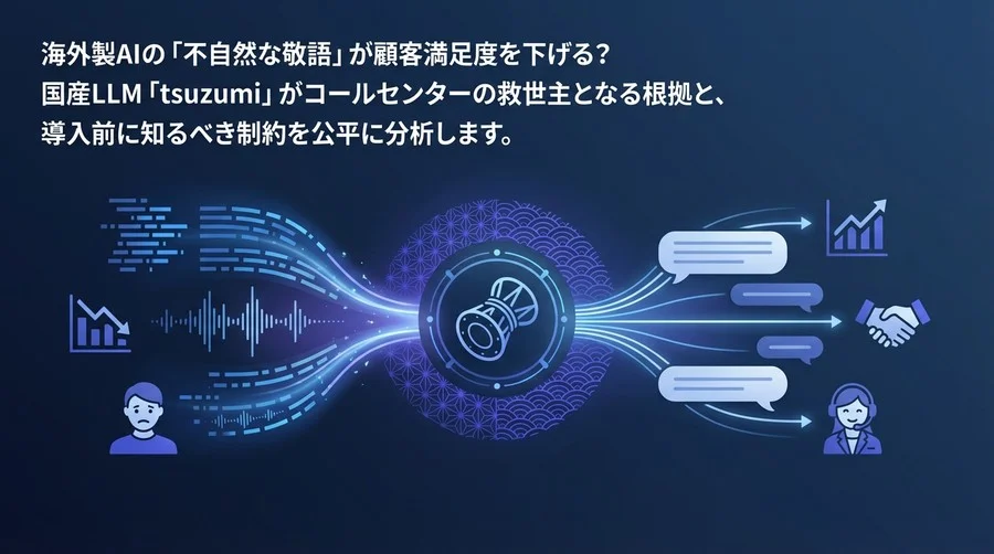 脱・不自然なAI敬語。国産LLM「tsuzumi」がコールセンターの救世主となる技術的根拠