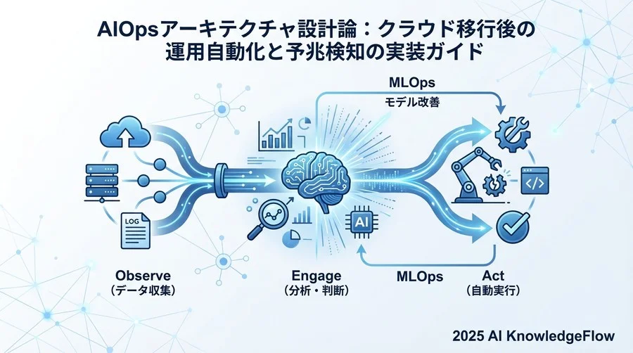 AIOpsアーキテクチャ全体像：データの流れと3つのレイヤー - Section Image
