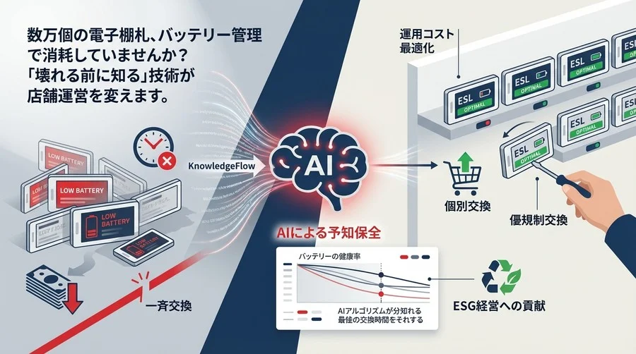 電子棚札のバッテリー寿命をAIで透視する。一斉交換の無駄を省き、運用コストを最適化する予知保全の実践論