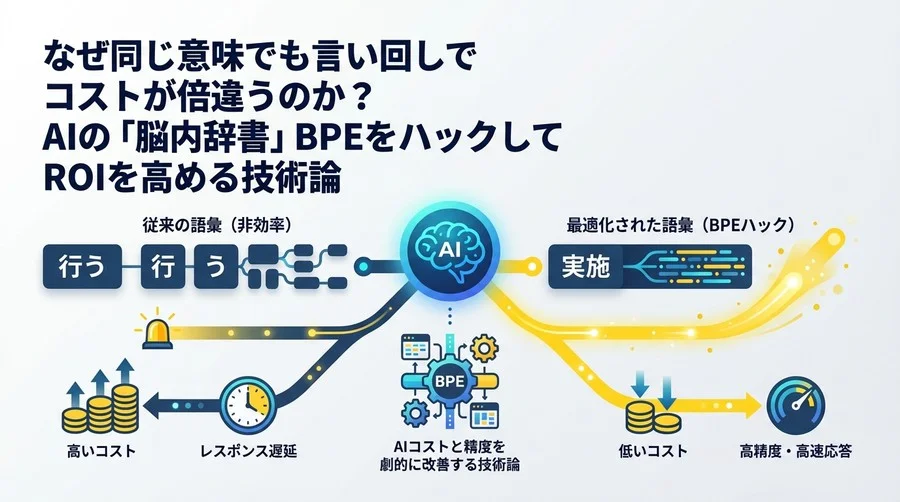 なぜ「行う」より「実施」なのか？BPE構造をハックしてAIコストと精度を劇的に改善する技術論