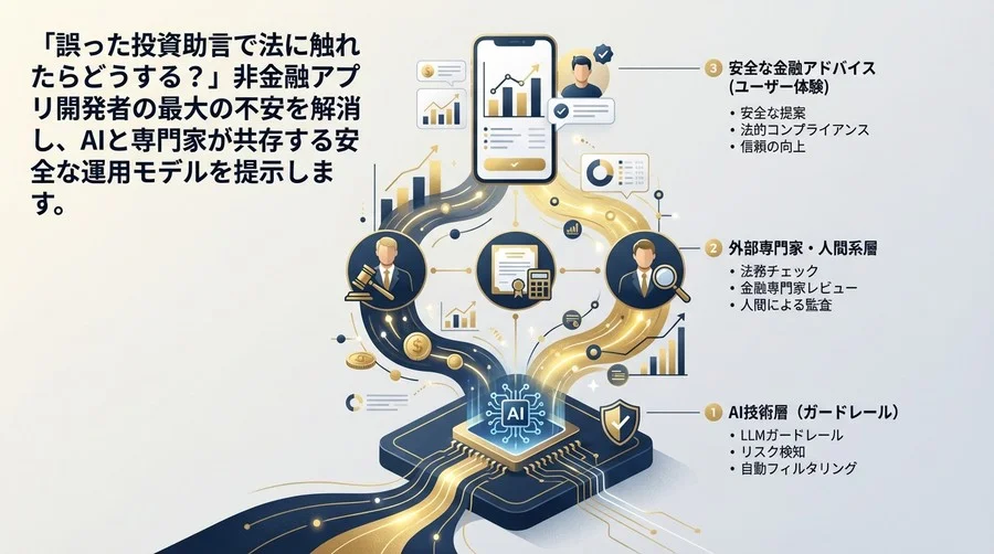 非金融アプリにAI金融アドバイザーを実装する｜法リスクをゼロに近づける「3層運用体制」の極意