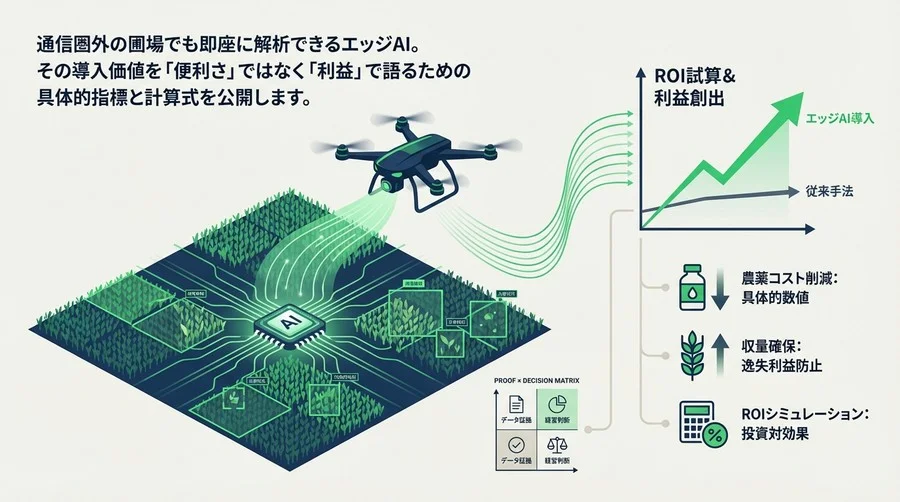 農業ドローン×エッジAIの投資対効果：50ha以上の圃場で利益を出すROI試算と精度設計