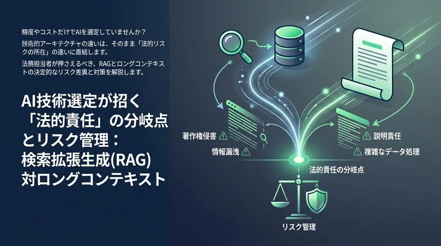 AI技術選定が招く「法的責任」の分岐点とリスク管理：検索拡張生成(RAG)対ロングコンテキスト