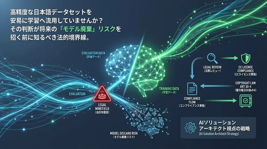 日本語LLM開発の法的地雷原：評価用データの学習転用が招くモデル廃棄リスクと回避策