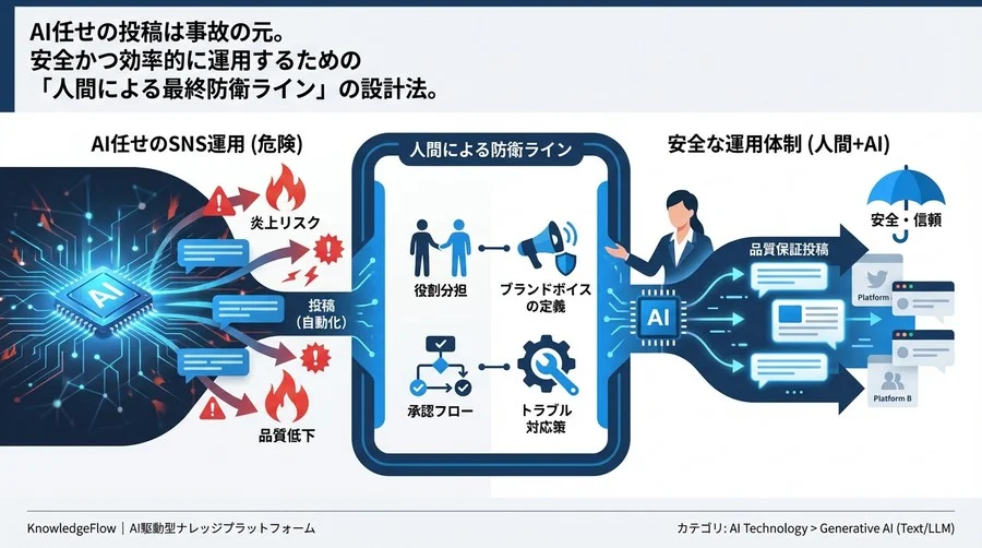 AI任せのSNS運用は危険？炎上を防ぎ品質を守る「人間による防衛ライン」設計ガイド