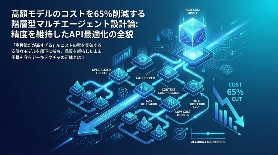 高額モデルのコストを65%削減する階層型マルチエージェント設計論：精度を維持したAPI最適化の全貌