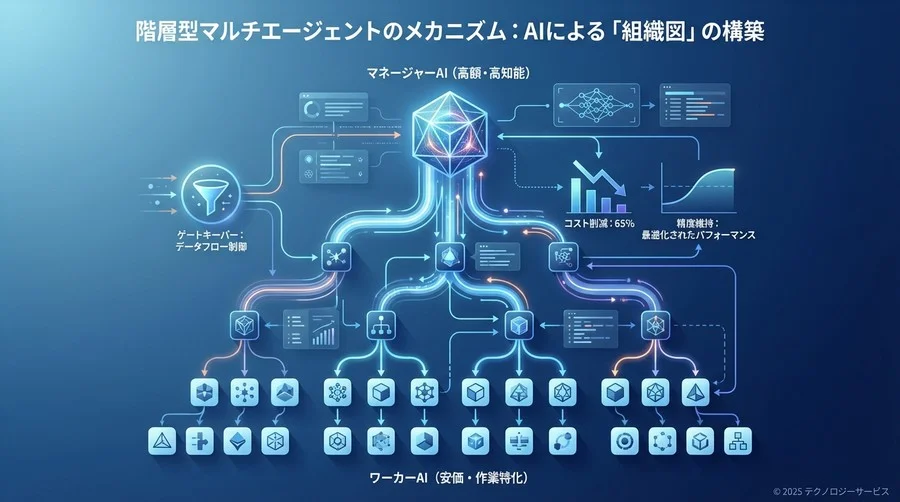 階層型マルチエージェントのメカニズム：AIによる「組織図」の構築 - Section Image