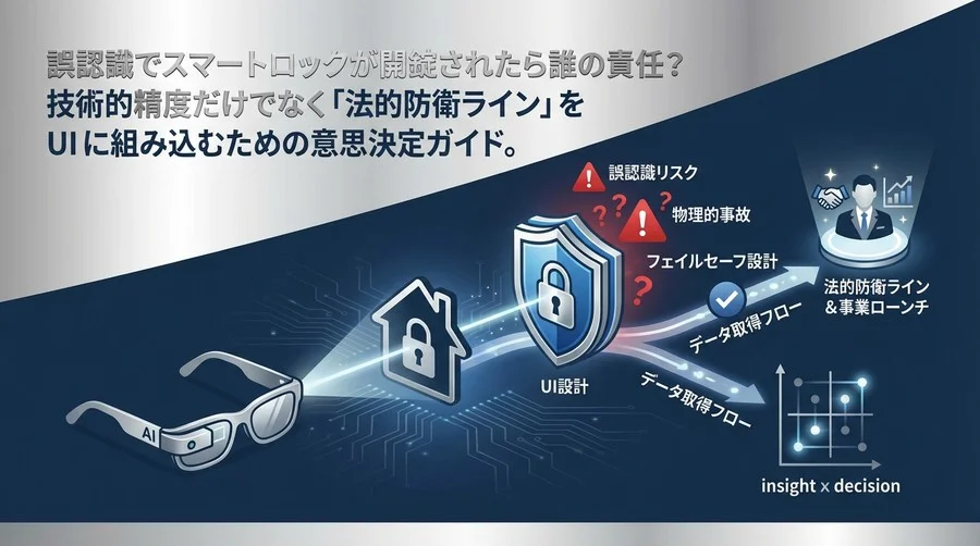 AIグラス×スマートホームの法的防衛ライン：誤認識リスクをUI設計で制する実務ガイド
