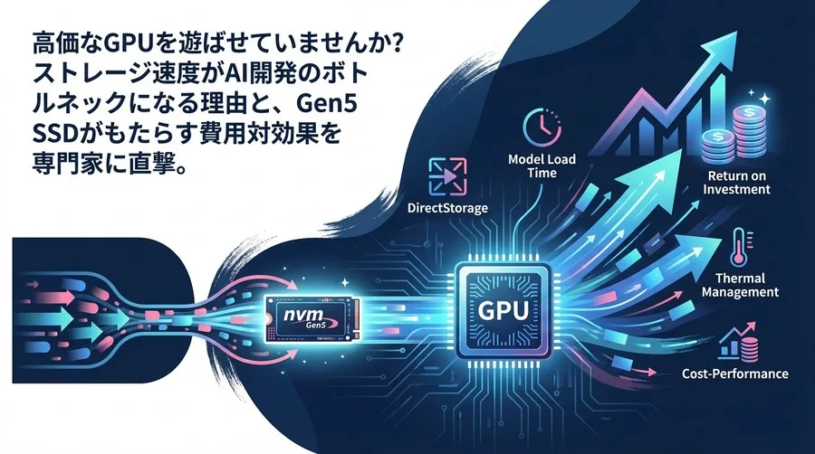 GPU稼働率を最大化するNVMe Gen5 SSDの実力とAI開発における投資対効果の真実