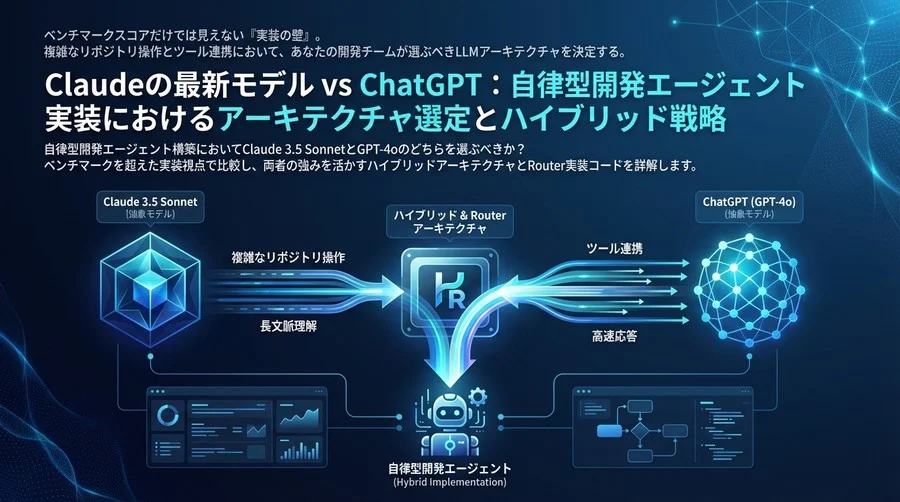 Claudeの最新モデル vs ChatGPT：自律型開発エージェント実装におけるアーキテクチャ選定とハイブリッド戦略