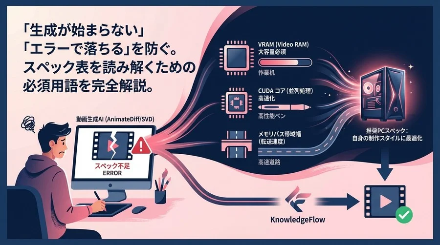 動画生成AIが動かない？エラーを防ぐPCスペック用語の基礎知識と選び方