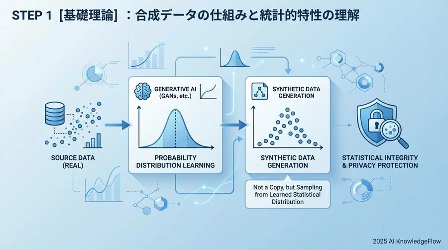 Step 1 [基礎理論]：合成データの仕組みと統計的特性の理解 - Section Image