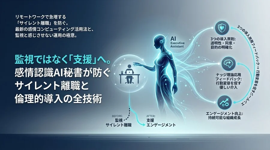 監視ではなく「支援」へ。感情認識AI秘書が防ぐサイレント離職と倫理的導入の全技術