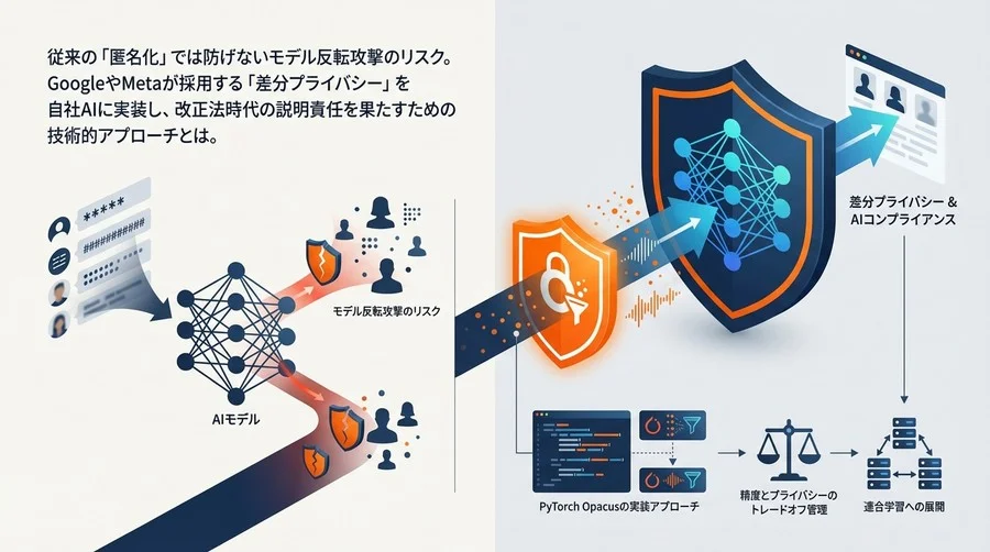 匿名化では防げないリスク：PyTorch Opacusで実装する差分プライバシーとAIコンプライアンス戦略