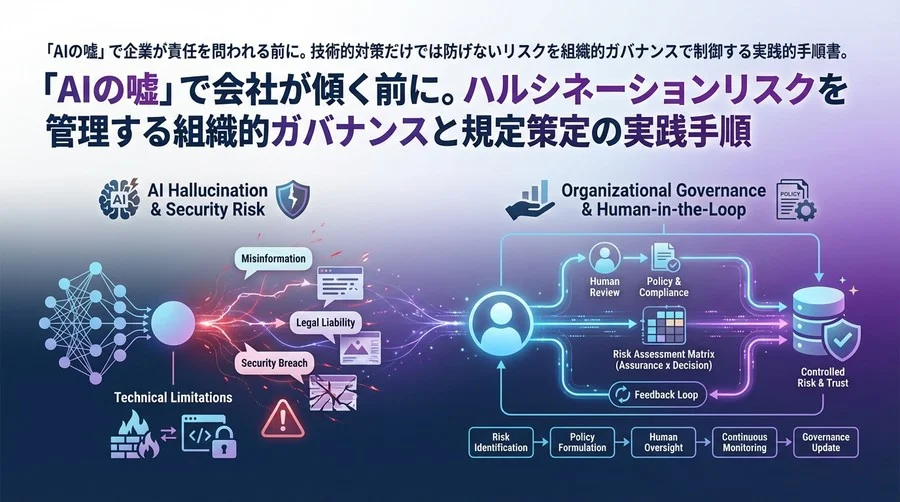 「AIの嘘」で会社が傾く前に。ハルシネーションリスクを管理する組織的ガバナンスと規定策定の実践手順