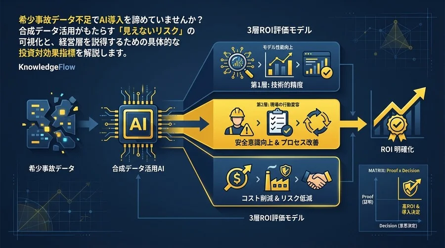 希少事故データ不足を突破する：合成データ活用AIの「3層ROI評価モデル」