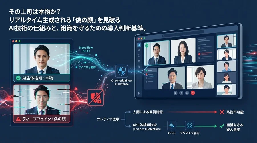 その上司は本物か？Web会議の「偽の顔」を見破るAI生体検知の仕組みと組織を守る導入基準