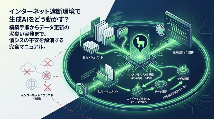 インターネット遮断環境でRAGを動かす：llama.cppとCPUで構築する「持続可能」な社内AI検索基盤の実装と運用