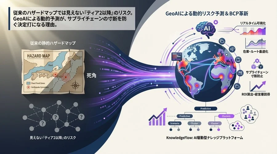 静的ハザードマップの死角を突く：GeoAIが実現するサプライチェーンの動的リスク予測とBCP革新
