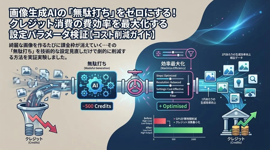 画像生成AIの「無駄打ち」をゼロにする！クレジット消費効率を最大化する設定パラメータ検証【コスト削減ガイド】